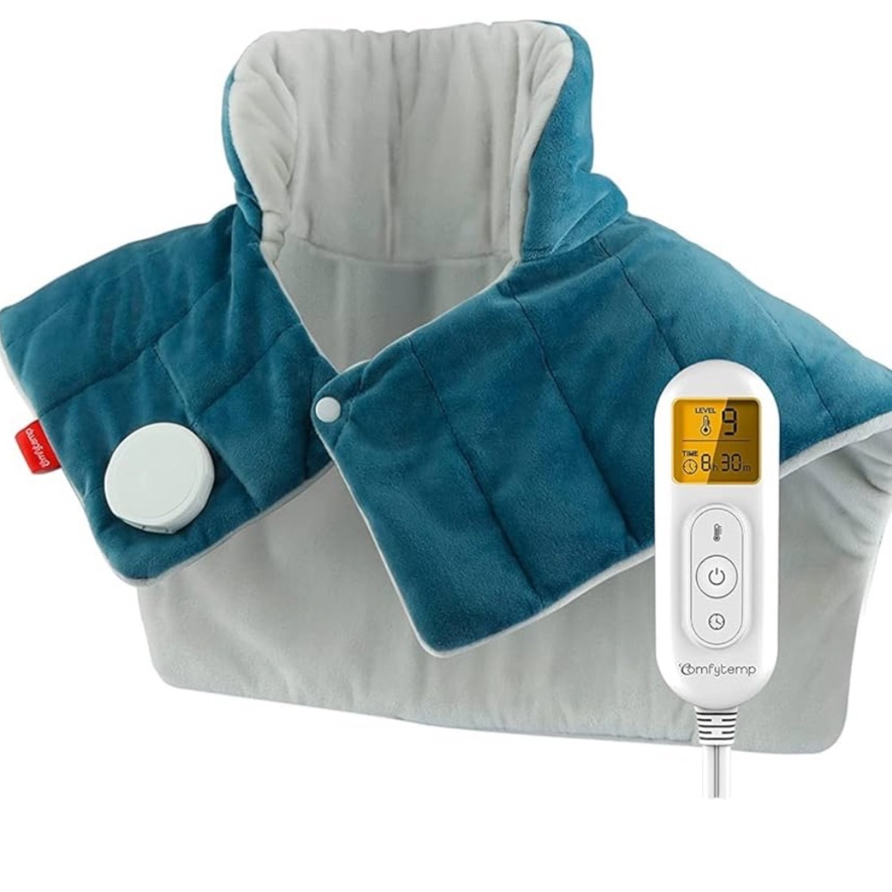 Teal and Gray Heated Wrap with Remote